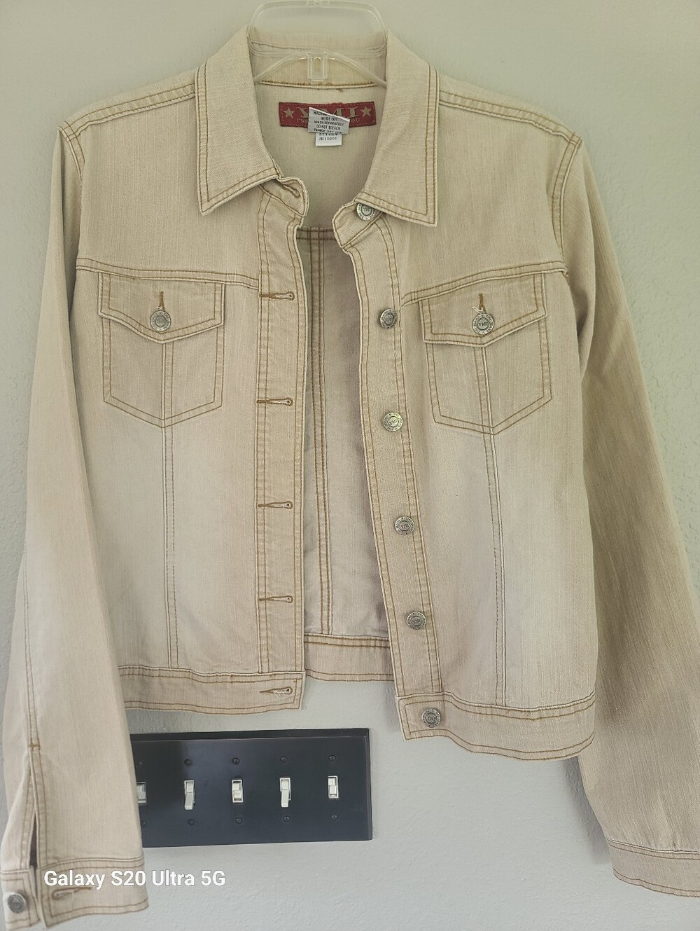 YMI Cream Beige Denim Trucker Jacket